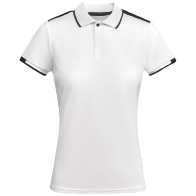 TAMIL SHORT SLEEVE WOMENS SPORTS POLO in White&Solid Black