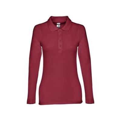 THC BERN LADIES LADIES LONG SLEEVE POLO SHIRT - L in Burgundy