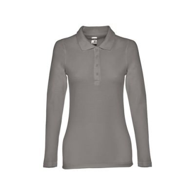 THC BERN LADIES LADIES LONG SLEEVE POLO SHIRT - L in Grey