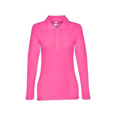 THC BERN LADIES LADIES LONG SLEEVE POLO SHIRT - L in Pink