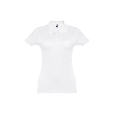 THC EVE WH SHORT-SLEEVED FITTED POLO FOR LADIES in 100% Cotton - L in White