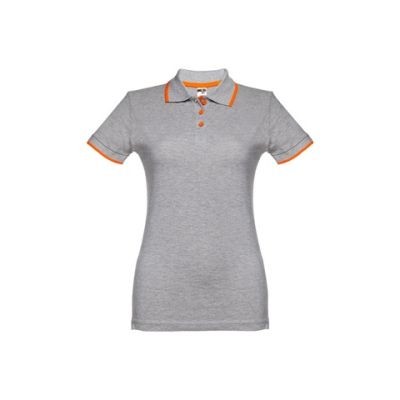 THC ROME LADIES LADIES SLIM FIT POLO SHIRT - L in Heather Pale Grey