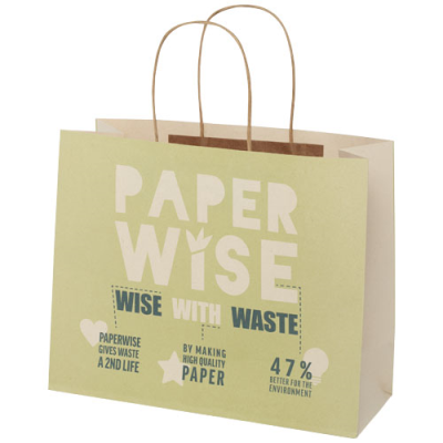 AGRICULTURAL WASTE 150 G & M2 PAPER BAG with Twisted Handles - Large in Off White