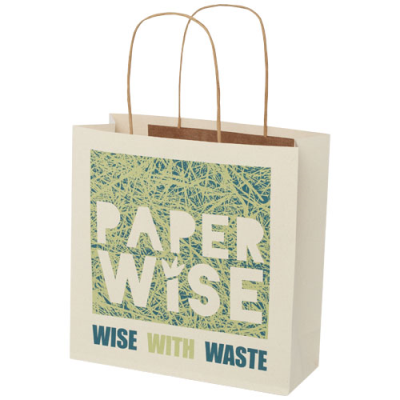 AGRICULTURAL WASTE 150 G & M2 PAPER BAG with Twisted Handles - Small in Off White