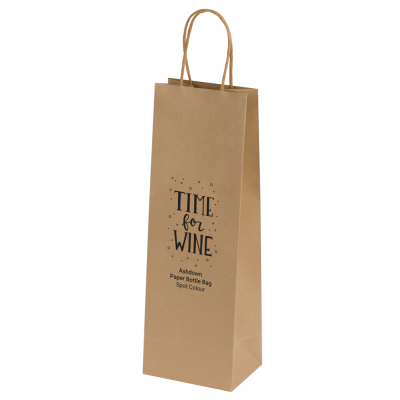 BAGS - ASHDOWN BOTTLE PAPER GIFT BAG with Twisted Handles - Kraft - 150Gsm