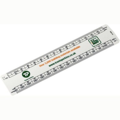 150MM OVAL SCALE RULER  - RECYCLED PLASTIC in White