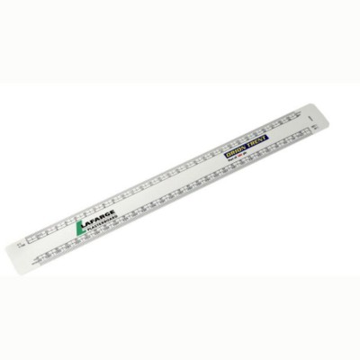 300MM OVAL SCALE RULER  - RECYCLED PLASTIC in White