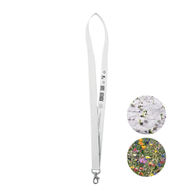 SEEDS PAPER LANYARD W_&_HOOK in White