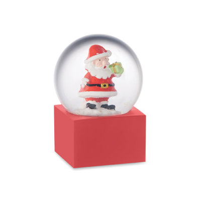 SMALL SNOW BALL GLASS ORNAMENT in Red