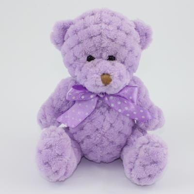 15CM PLAIN  ORCHID WAFFLE BEAR