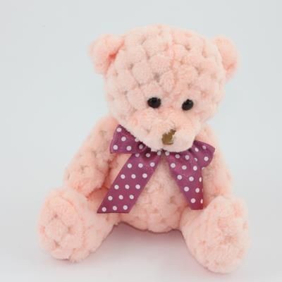 15CM PLAIN  PEACH WAFFLE BEAR