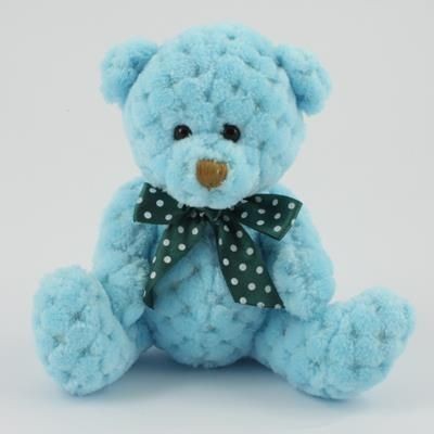 15CM PLAIN  SKY WAFFLE BEAR