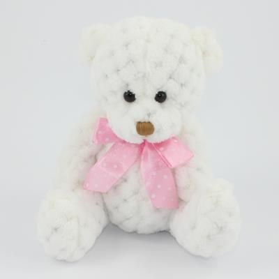 15CM PLAIN  SNOWDROP WAFFLE BEAR