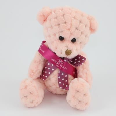 15CM SASH PEACH WAFFLE BEAR