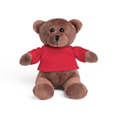 BEAR PLUSH TEDDY BEAR in a Tee Shirt in Red