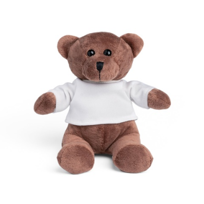 BEAR PLUSH TEDDY BEAR in a Tee Shirt in White