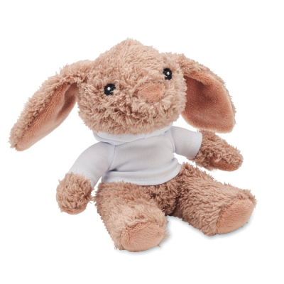 BUNNY RABBIT PLUSH WEARING a HOODED HOODY in White