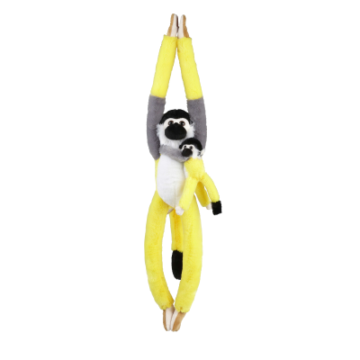 HANGING SQUIRREL MONKEY WITH BABY SOFT TOY