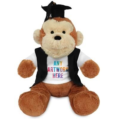 PRINTED PROMOTIONAL SOFT TOY 20CM MAX MONKEY with Graduation Outfit