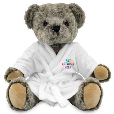 PRINTED PROMOTIONAL SOFT TOY ARCHIE TEDDY BEAR with Dressing Gown