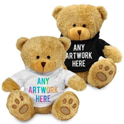 PROMOTIONAL SOFT TOY EDWARD II TEDDY BEAR with PRINTED HOODY