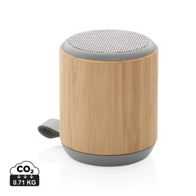 BAMBOO AND FABRIC 3W CORDLESS SPEAKER in Brown