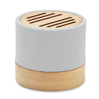 BAMBOO RPET CORDLESS SPEAKER in White