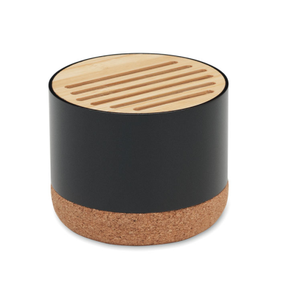 CORK AND ALUMINIUM METAL SPEAKER in Black