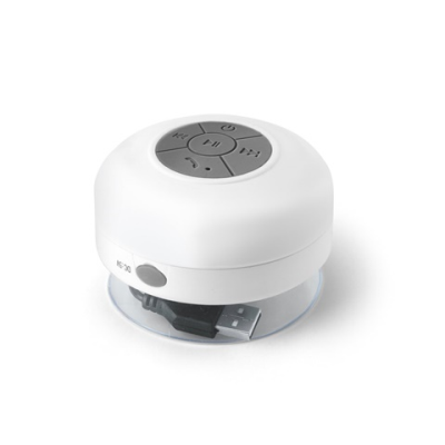 CURIE WATERPROOF 3W CORDLESS SPEAKER in ABS in White