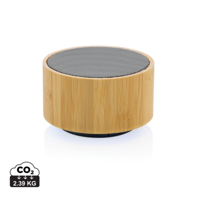 RCS RECYCLED PLASTIC AND BAMBOO 3W CORDLESS SPEAKER in Black