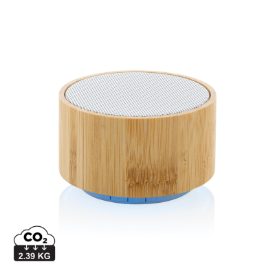 RCS RECYCLED PLASTIC AND BAMBOO 3W CORDLESS SPEAKER in White