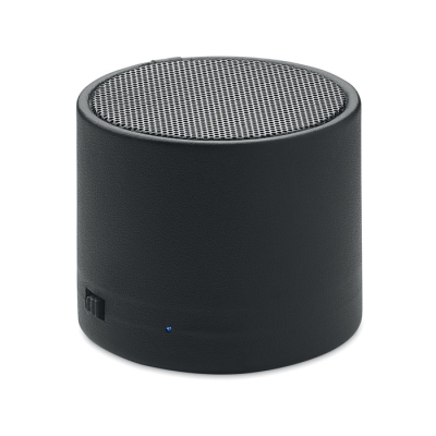 RECYCLED PU CORDLESS SPEAKER in Black