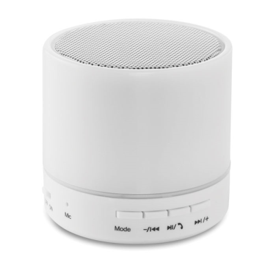 ROUND CORDLESS SPEAKER LED in White