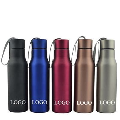 500ML STAINLESS STEEL METAL SPORTS BOTTLE with Lanyard