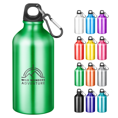 ACTION ALUMINIUM METAL WATER BOTTLE with Carabiner Clip - 550Ml