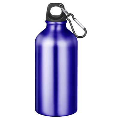 ACTION ALUMINIUM METAL WATER BOTTLE with Carabiner Clip - 550Ml Blue