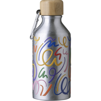 ALUMINIUM METAL BOTTLE (400ML) SINGLE WALLED in Silver