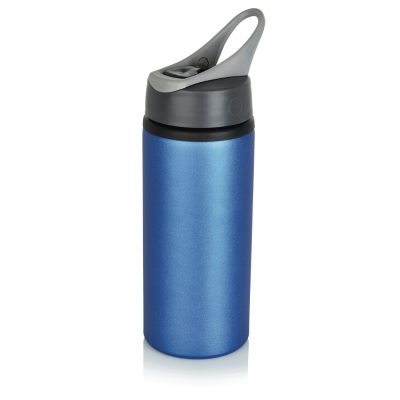 ALUMINIUM METAL SPORTS BOTTLE in Blue, Anthracite Grey