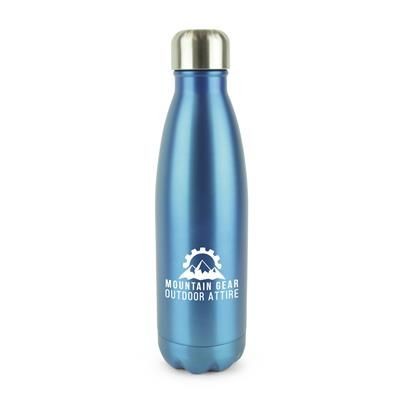 ASHFORD PLUS STAINLESS STEEL METAL DRINK BOTTLE in Cyan