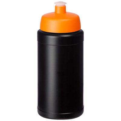 BASELINE 500 ML RECYCLED SPORTS BOTTLE in Solid Black & Orange