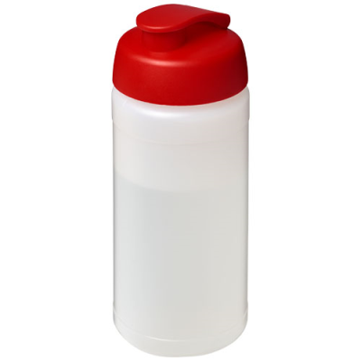 BASELINE® PLUS 500 ML FLIP LID SPORTS BOTTLE in Clear Transparent & Red