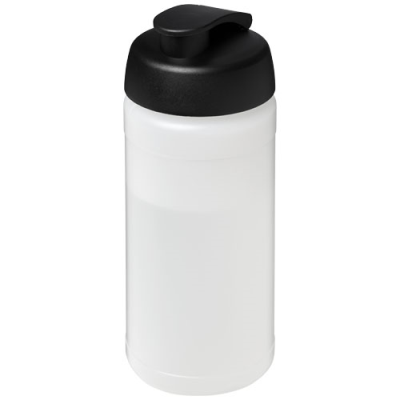 BASELINE® PLUS 500 ML FLIP LID SPORTS BOTTLE in Transparent & Solid Black