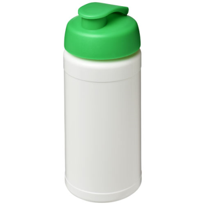 BASELINE® PLUS 500 ML FLIP LID SPORTS BOTTLE in White & Green