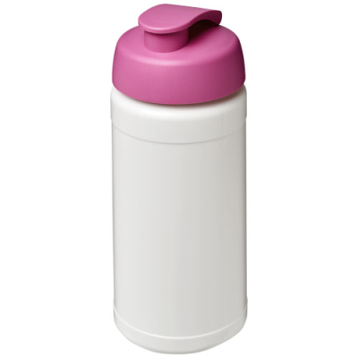 BASELINE® PLUS 500 ML FLIP LID SPORTS BOTTLE in White & Pink