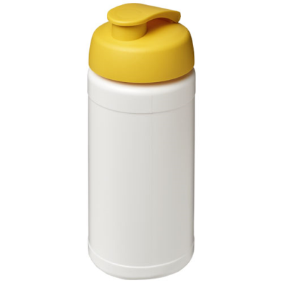 BASELINE® PLUS 500 ML FLIP LID SPORTS BOTTLE in White & Yellow