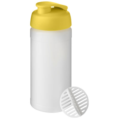 BASELINE PLUS 500 ML SHAKER BOTTLE in Yellow & Frosted Clear Transparent