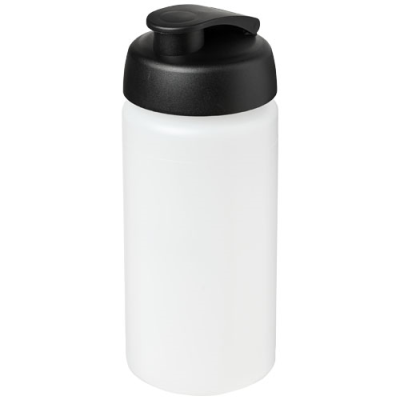 BASELINE® PLUS GRIP 500 ML FLIP LID SPORTS BOTTLE in Clear Transparent & Solid Black