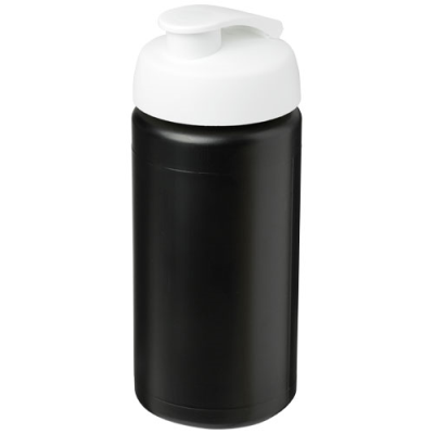 BASELINE® PLUS GRIP 500 ML FLIP LID SPORTS BOTTLE in Solid Black & White