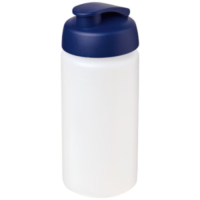 BASELINE® PLUS GRIP 500 ML FLIP LID SPORTS BOTTLE in Transparent & Blue