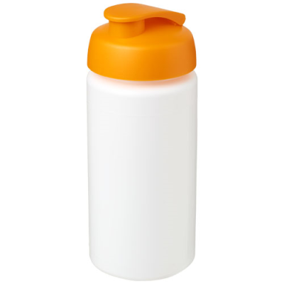 BASELINE® PLUS GRIP 500 ML FLIP LID SPORTS BOTTLE in White & Orange